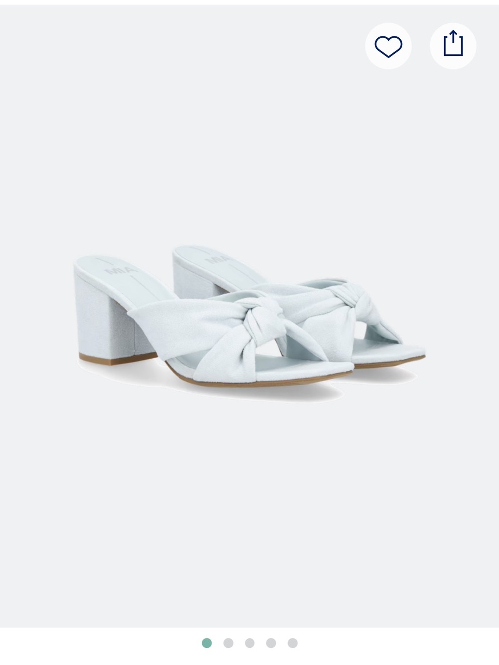 MIA Knot-Front Block Heel Mule in Light Blue